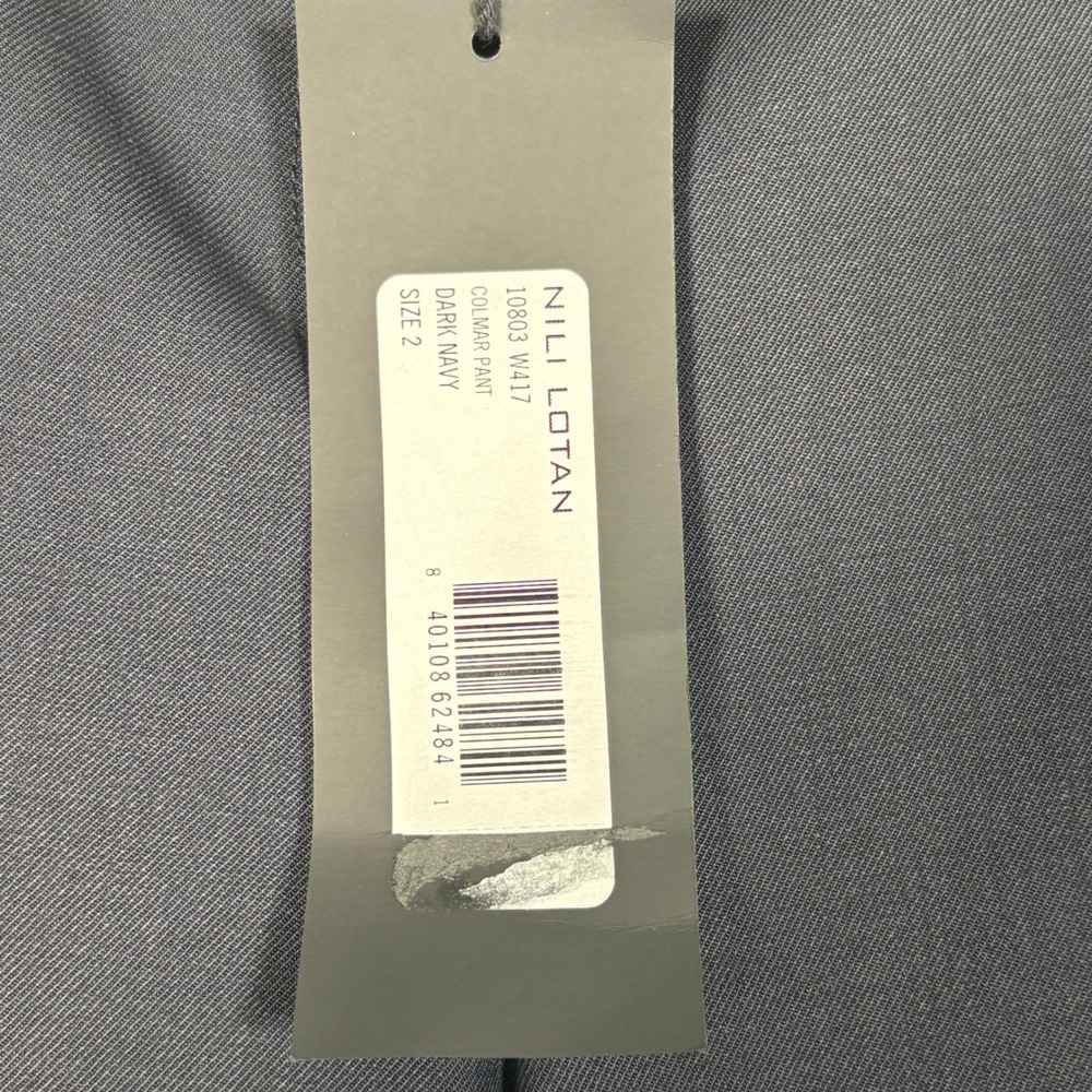 Nili Lotan Colmar Pant Dark Navy Straight Leg Trousers Womens Size 2 - Picture 10 of 11